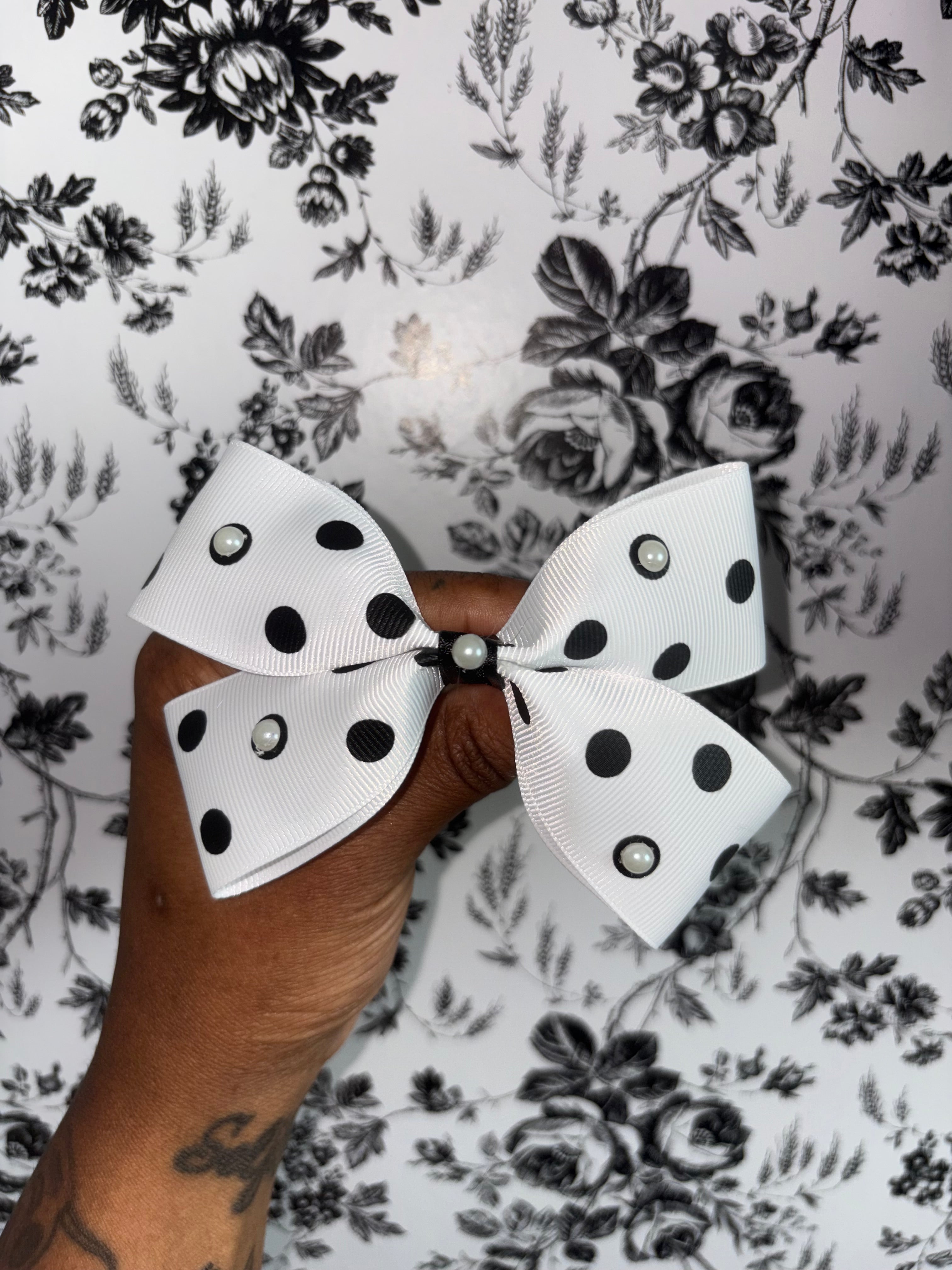 Polka Pearl Bow