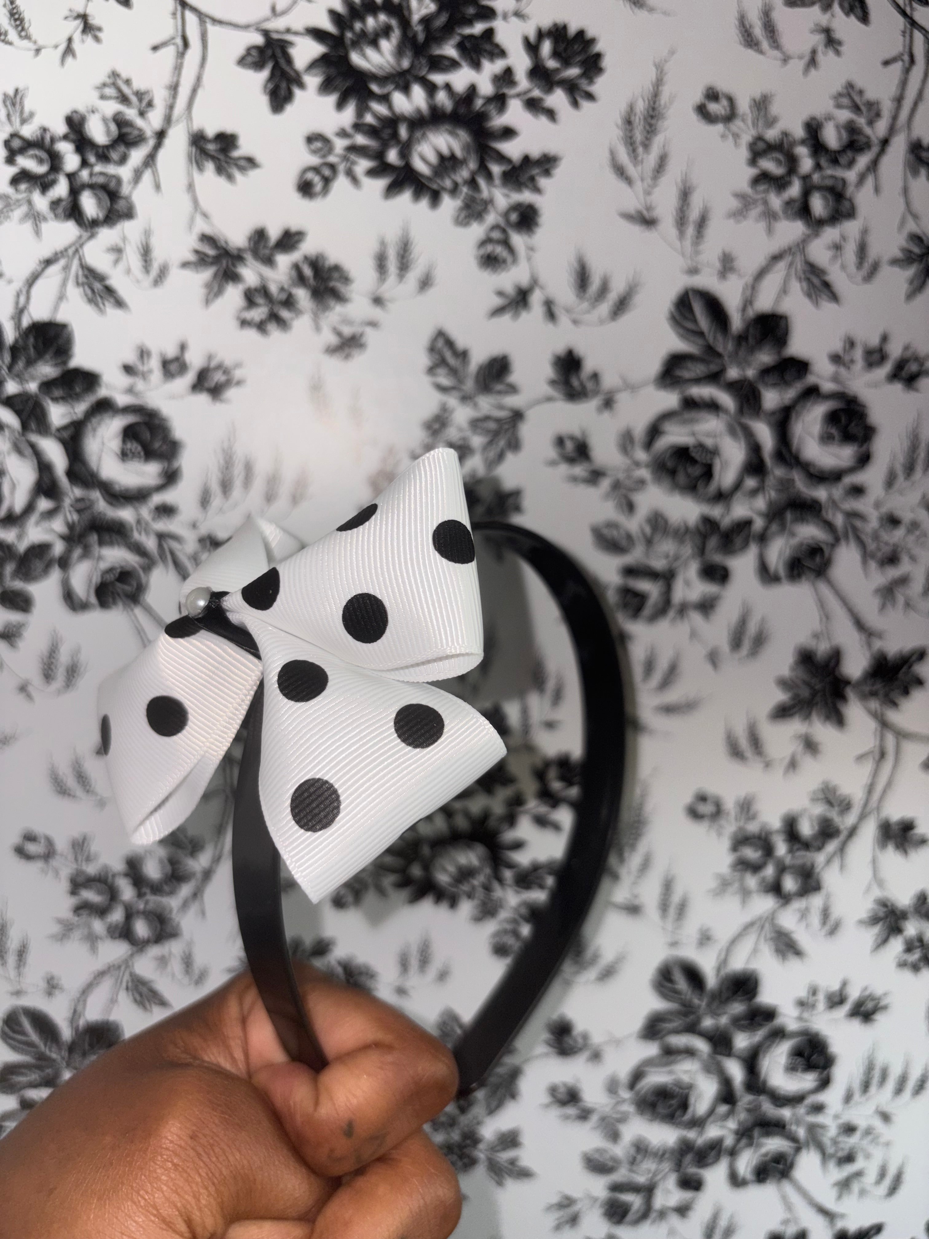 Polka pearl headband