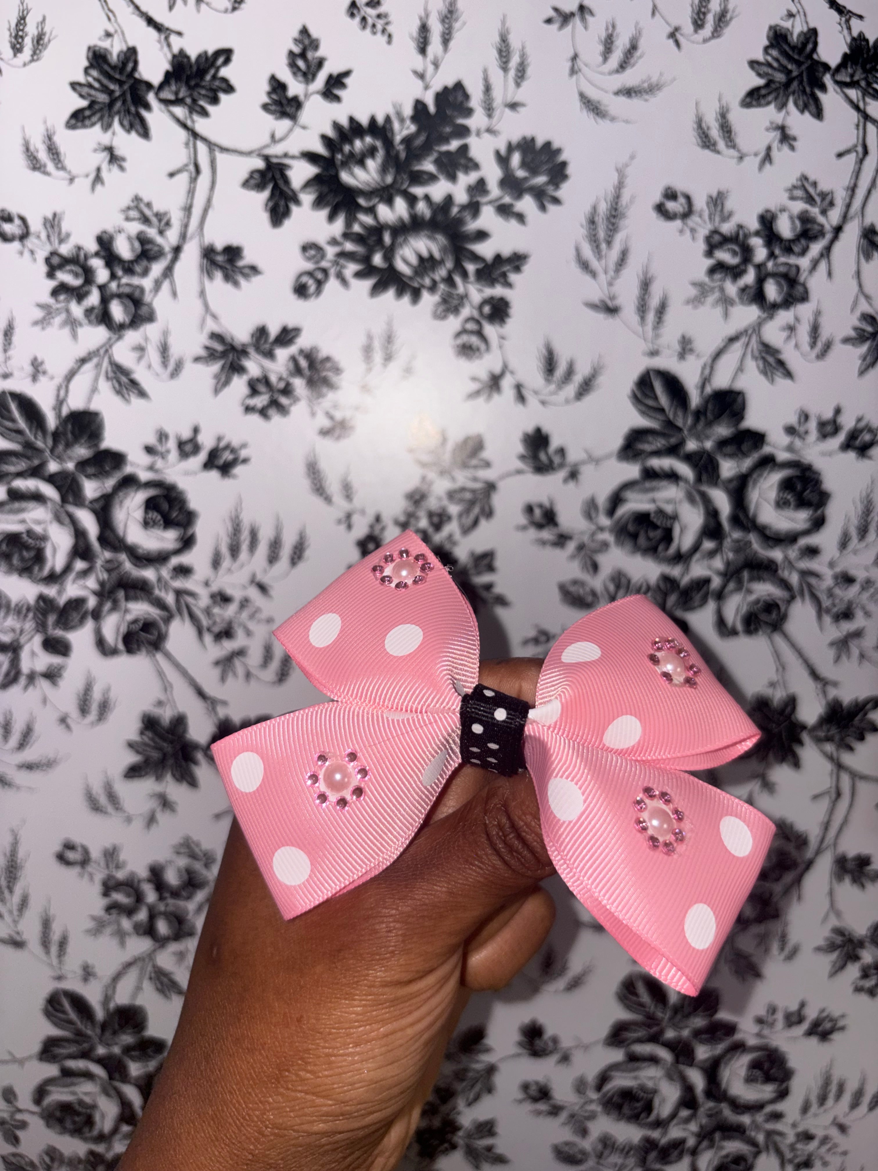 Polka Pearl Pink Bow